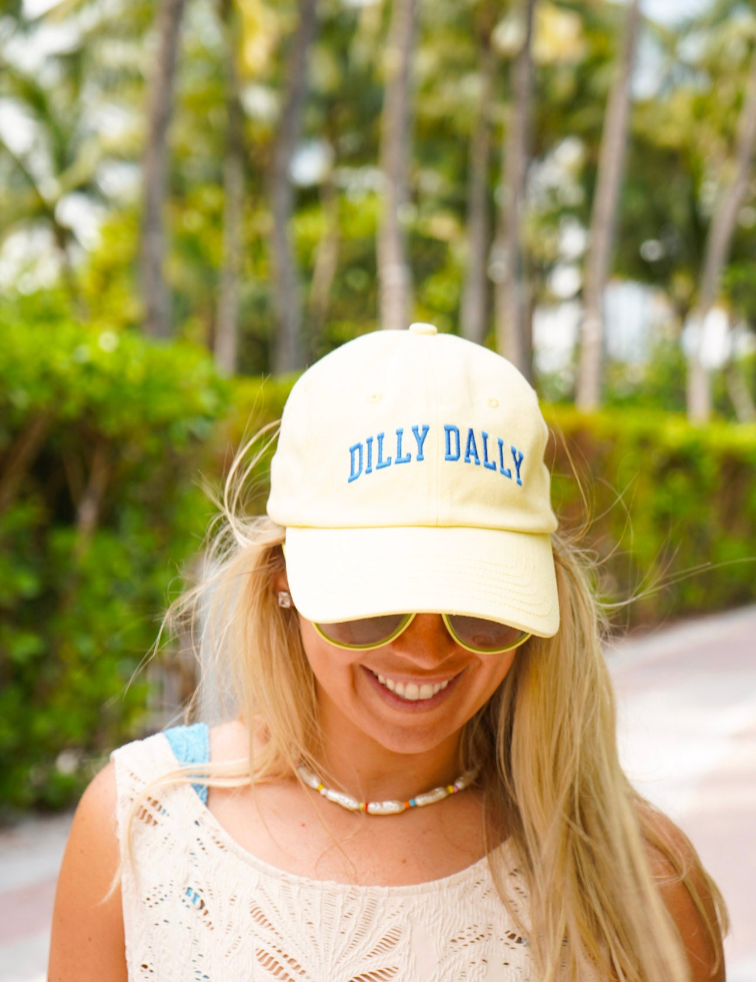 Dilly Dally Dad Cap - Butter Yellow - Lace and Grace Boutique