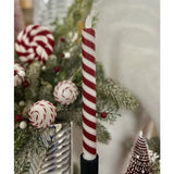 Candy Cane 3D Flame Taper Candle, Set of 2 - 10in.