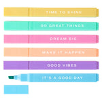 Inspirational Highlighters, Set of 6 - Multicolor - Lace and Grace Boutique