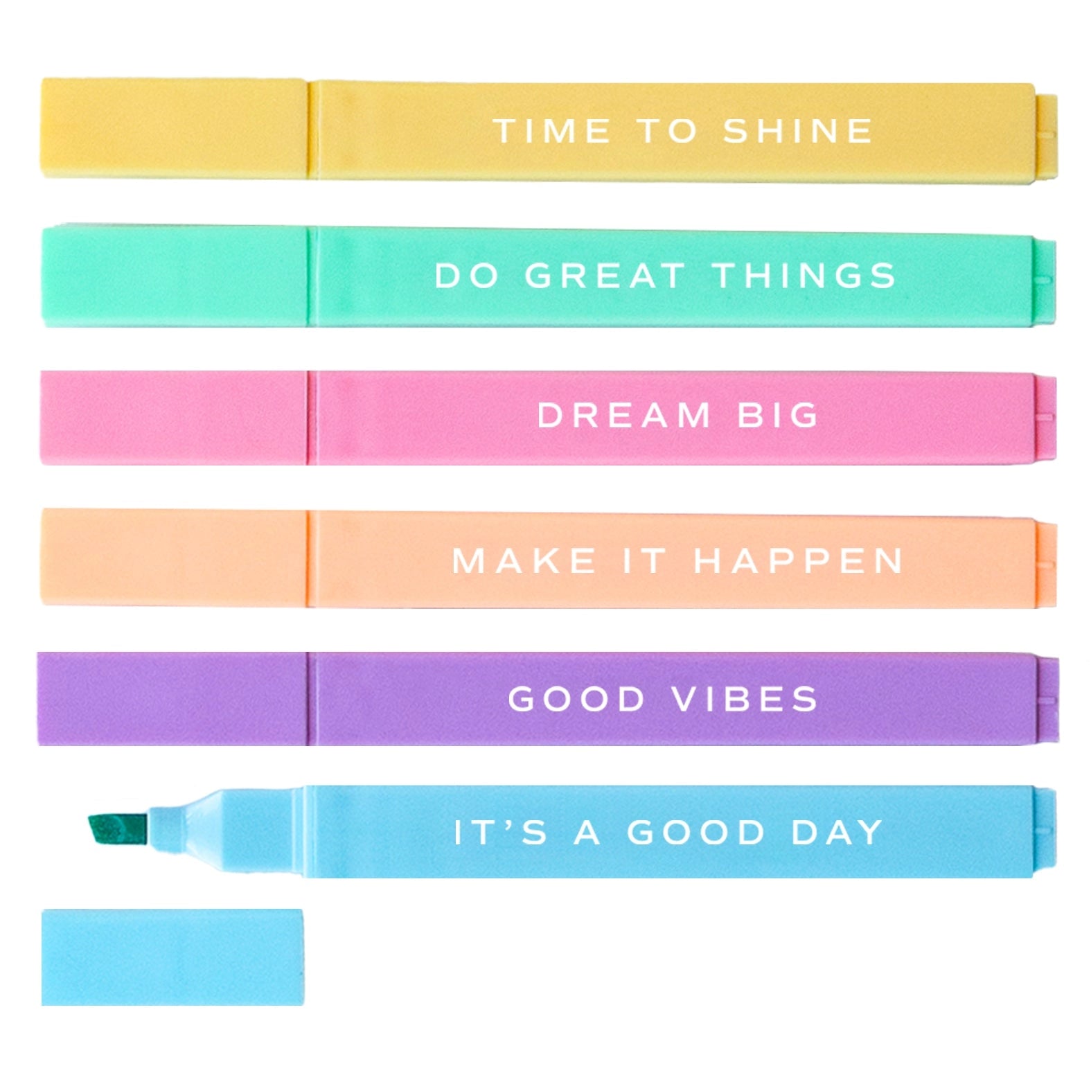 Inspirational Highlighters, Set of 6 - Multicolor - Lace and Grace Boutique