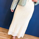 Floral Lace Midi Skirt - Cream - Lace and Grace Boutique