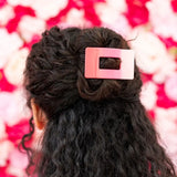 Teleties Flat Rectangle Hair Clip | Small - Kiss & Tell