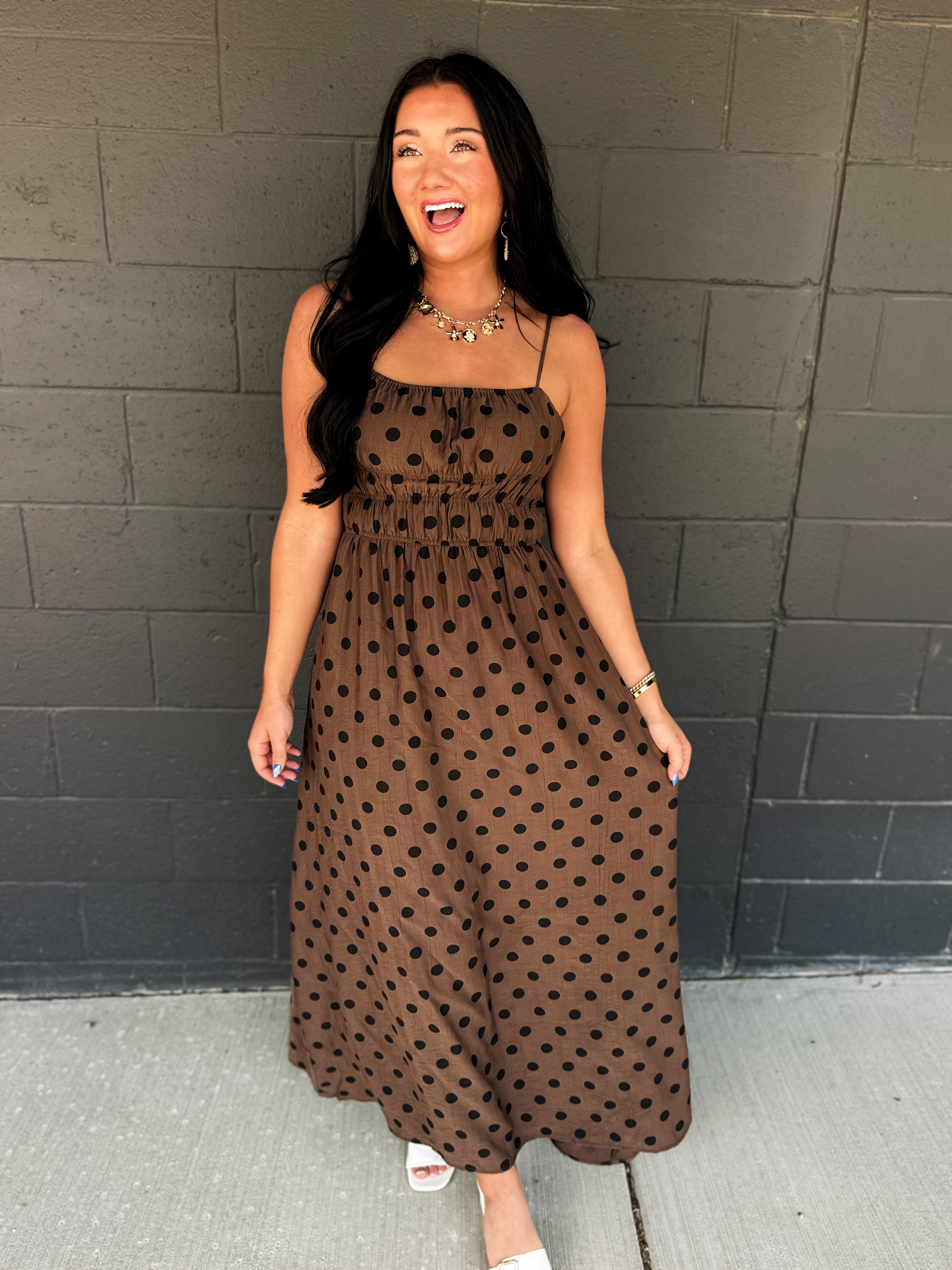 Everyday Muse Polka Dot Maxi Dress