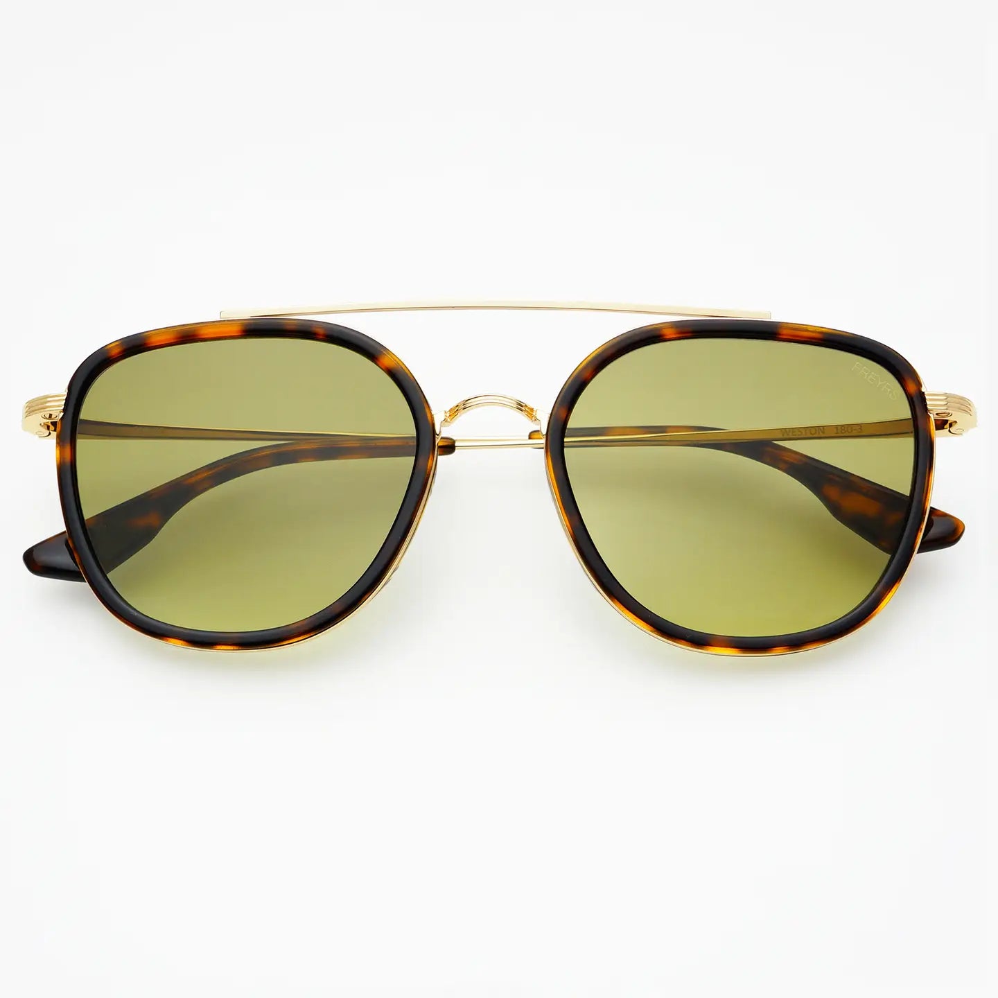 FREYRS Weston Acetate Round Unisex Sunglasses - Tortoise/Fade Green - Lace and Grace Boutique