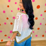 Crochet Open Knit Oversized Sweater - Ivory