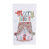 Colorful Merry and Bright Gingerbread Tea Towel
