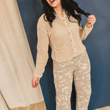 Open Knit Sweater Cardigan - Taupe