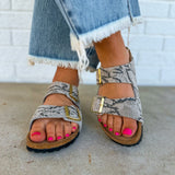 Birkenstock Arizona Printed Suede Leather Sandal - Snake Oyster