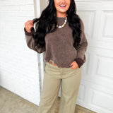 Cotton Twill Wide Leg Pants - Grey - Lace and Grace Boutique