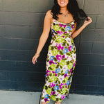Morning Dew Cowl Neck Slit Maxi Dress - Violet Orchid - Lace and Grace Boutique