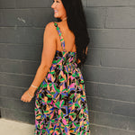 Floral Printed Scalloped Trim Maxi Dress - Multicolor - Lace and Grace Boutique