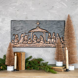 Nativity Scene Wall Decor - Black/Bronze