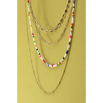 Beaded Layer Necklace - Multicolor - Lace and Grace Boutique