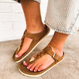 Birkenstock Gizeh Braided Oiled Leather Sandal - Cognac - Lace and Grace Boutique