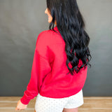 Ohio State Puff Letter Crewneck Sweatshirt - Red