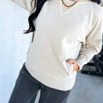 Pigment Dyed French Terry Pullover - Sand Beige - Lace and Grace Boutique