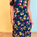 Floral Slit Midi Dress - Parisian Bloom - Lace and Grace Boutique