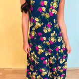 Floral Slit Midi Dress - Parisian Bloom - Lace and Grace Boutique