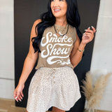 Smoke Show Muscle Crop Top - Faded Brown - Lace and Grace Boutique