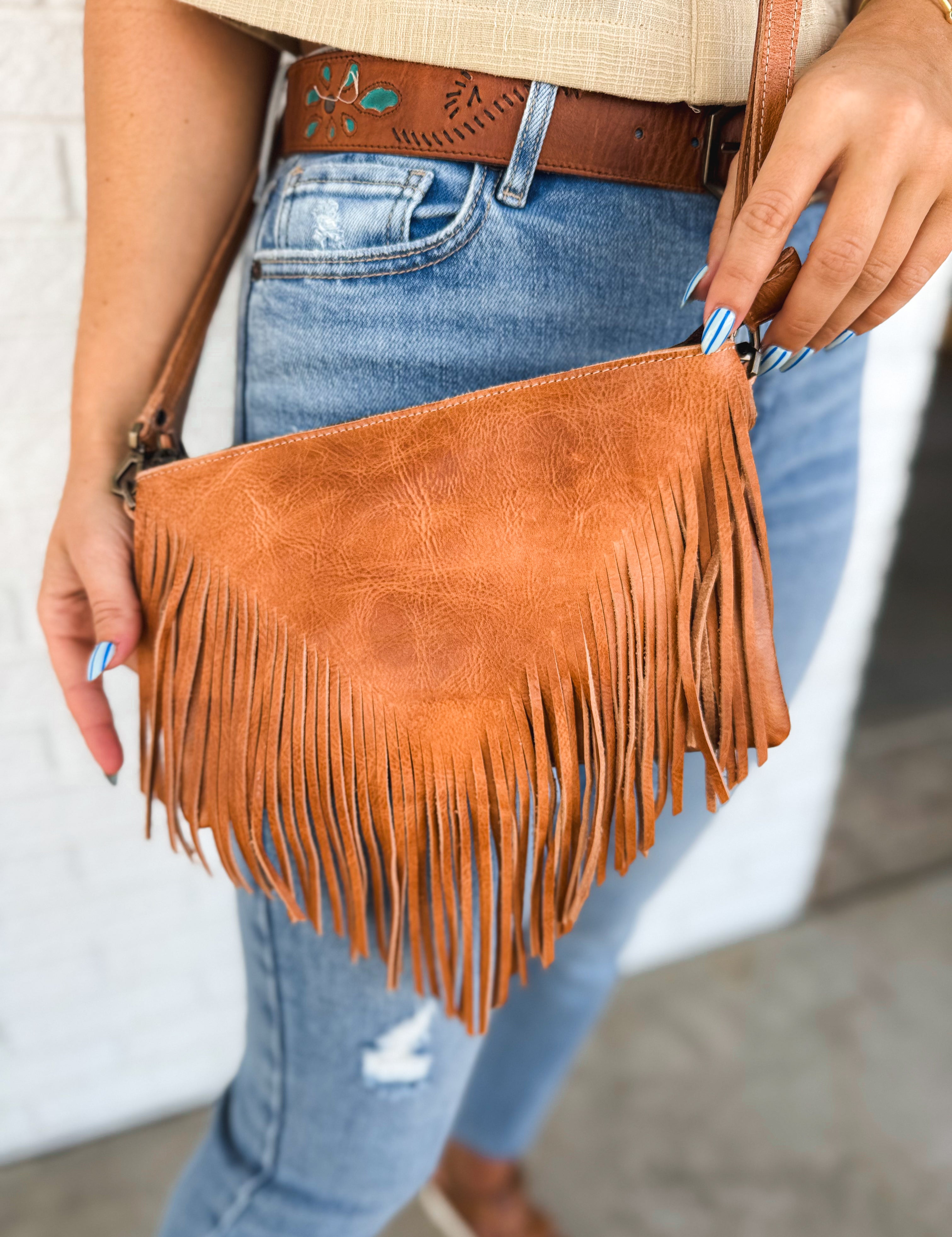 BedStu Silverrock Fringe Crossbody - Tan DD - Lace and Grace Boutique