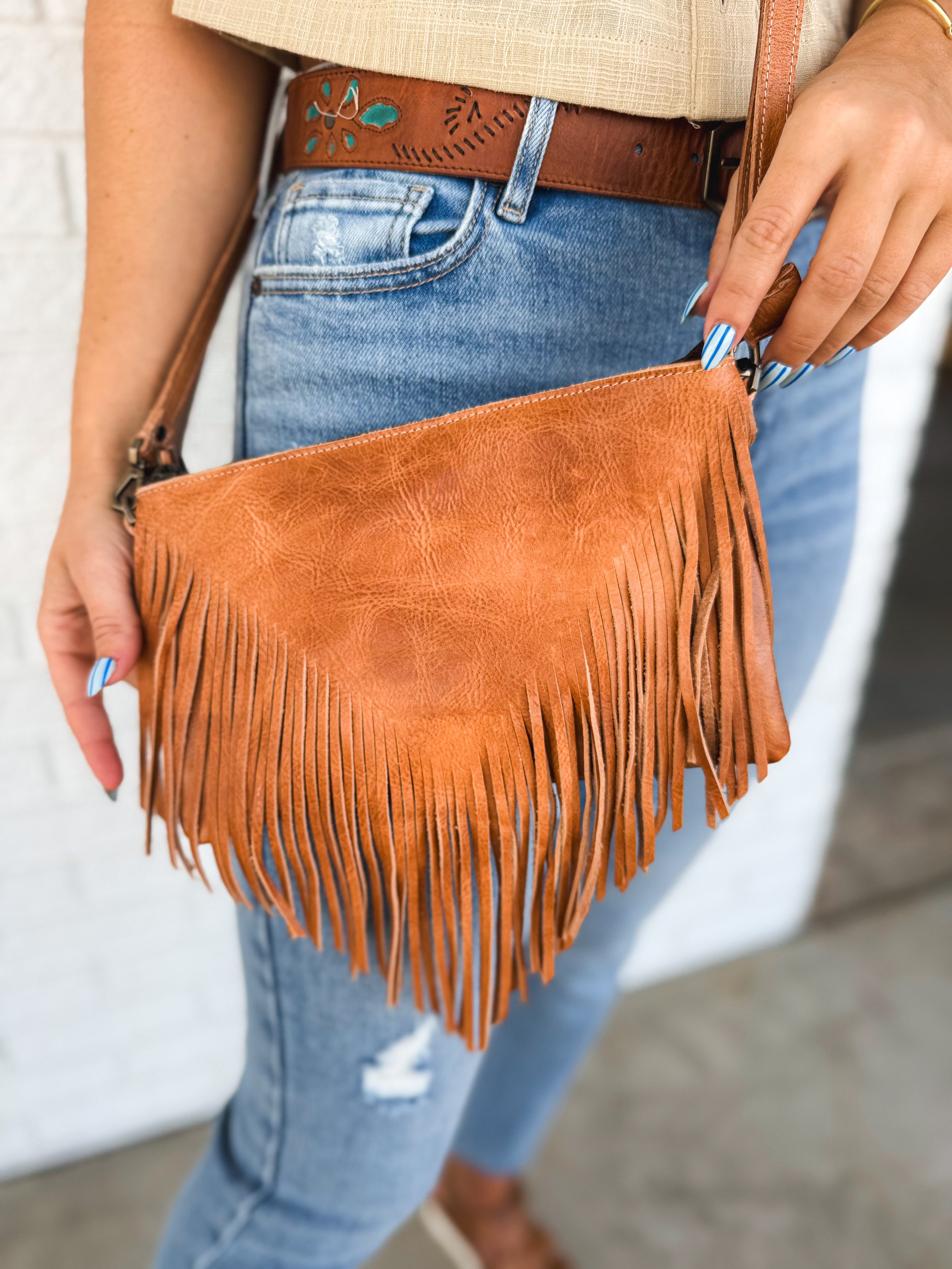 BedStu Silverrock Fringe Crossbody - Tan DD - Lace and Grace Boutique