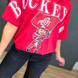 Ohio State Buckeyes Split Oversized Graphic Tee - Red