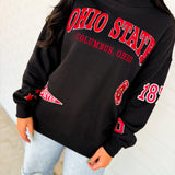 Ohio State Patch Mock Neck Oversized Sweatshirt - Black