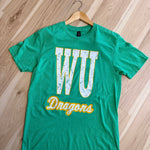 WU Dragons Distressed Tee - Green - Lace and Grace Boutique
