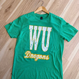 WU Dragons Distressed Tee - Green - Lace and Grace Boutique