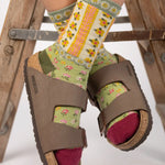 Natural Life Boho Sock, Set of 2 - Floral Pink Green - Lace and Grace Boutique