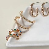 Huggie Hoop Earrings, Set of 3 - Lace and Grace Boutique