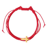 Woven Multi-Strap Cross Charm Bracelets