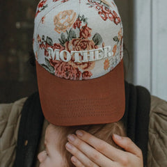 Embroidered Mother Floral Jacquard Hat - Lace and Grace Boutique