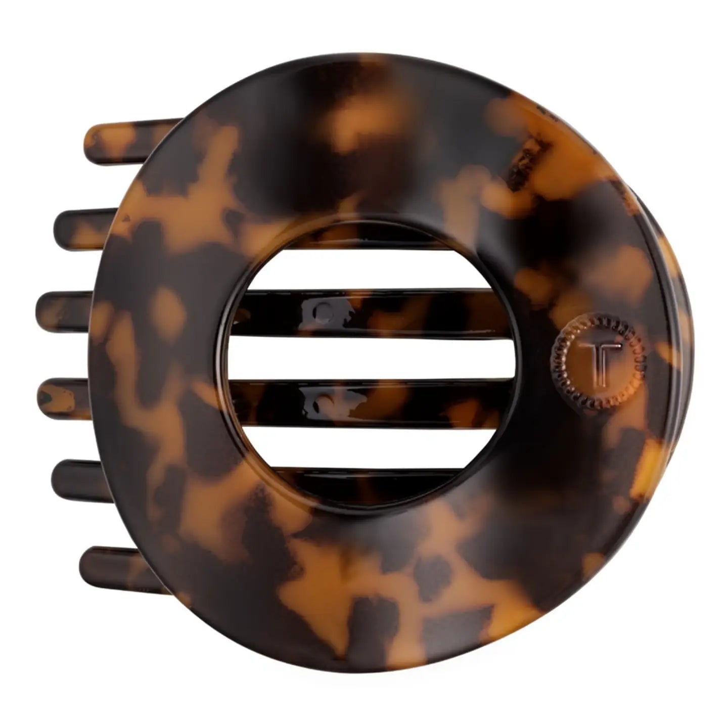 Teleties Flat Circle Hair Clip | Large - Tortoise - Lace and Grace Boutique