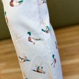 Mallard Printed Stretch Denim Wide Leg Jeans - Ivory - Lace and Grace Boutique