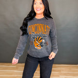 Cincinnati Football Mineral Washed Sweatshirt - Black