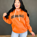 Bengals Puff Letter Fleece Hoodie - Orange