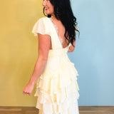 Tiered Ruffle Midi Dress - Yellow - Lace and Grace Boutique