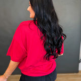 Ohio State Buckeyes Split Oversized Graphic Tee - Red