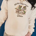Wildlife Embroidered Sweatshirt - Custard Cream - Lace and Grace Boutique