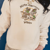 Wildlife Embroidered Sweatshirt - Custard Cream - Lace and Grace Boutique