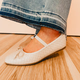 The Logan Woven Ballet Flat - Beige