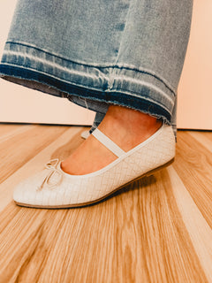 The Logan Woven Ballet Flat - Beige - Lace and Grace Boutique