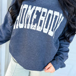Homebody Fleece Crewneck Sweatshirt - Heather Black - Lace and Grace Boutique