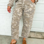 Hidden Sammie Cropped Barrel Jeans - Tan Camo - Lace and Grace Boutique