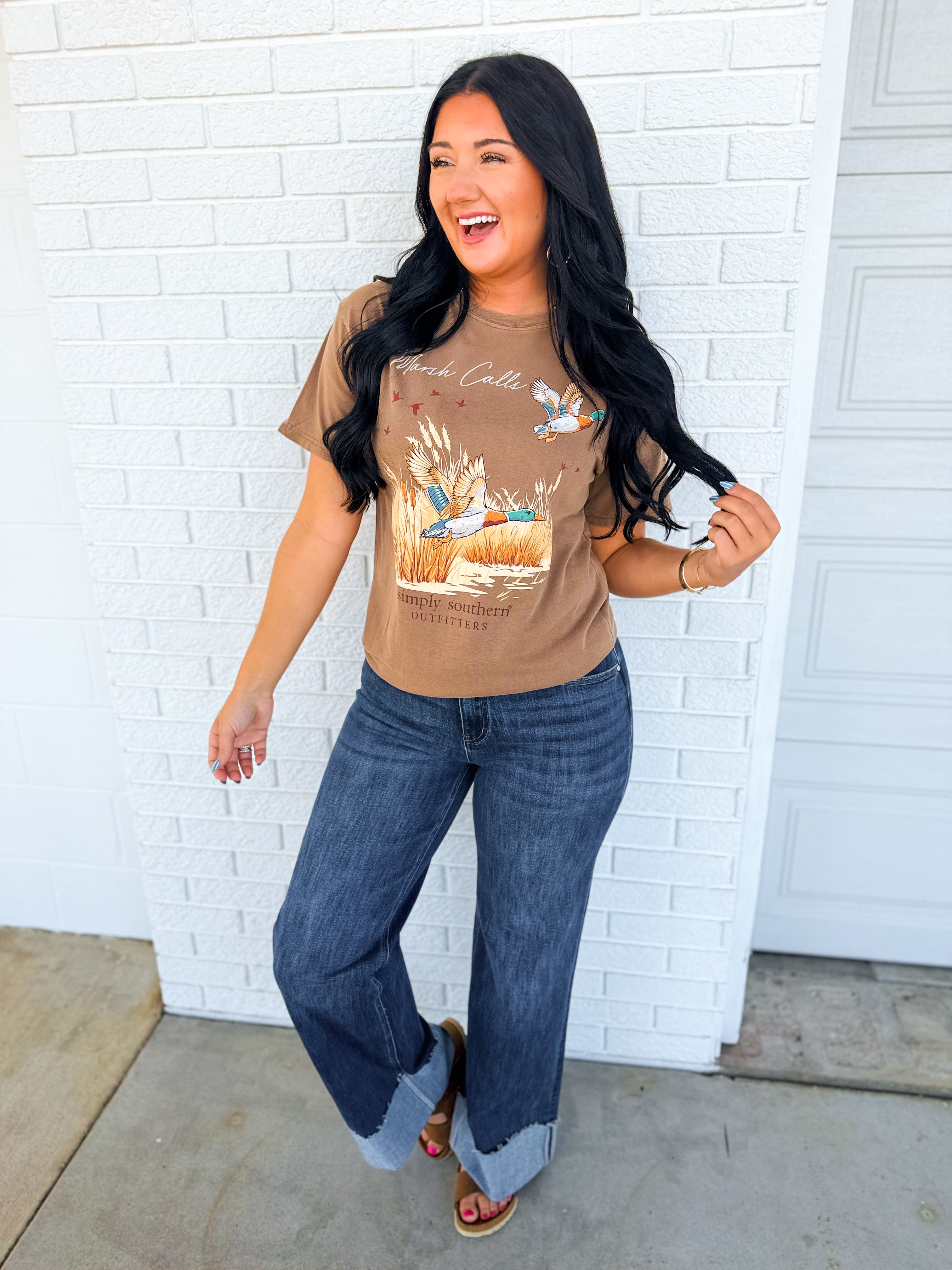 Simply Southern Marsh Calls Graphic Tee - Raw Hide - Lace and Grace Boutique
