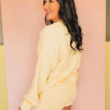 Soft Touch Knit Pullover & Shorts Set - Lemon