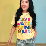 Save Water Drink Margs Graphic Tee - Butter Yellow - Lace and Grace Boutique
