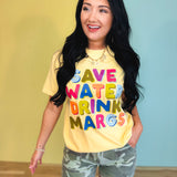 Save Water Drink Margs Graphic Tee - Butter Yellow - Lace and Grace Boutique