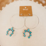 Squash Blossom Turquoise Hoop Earrings - Lace and Grace Boutique